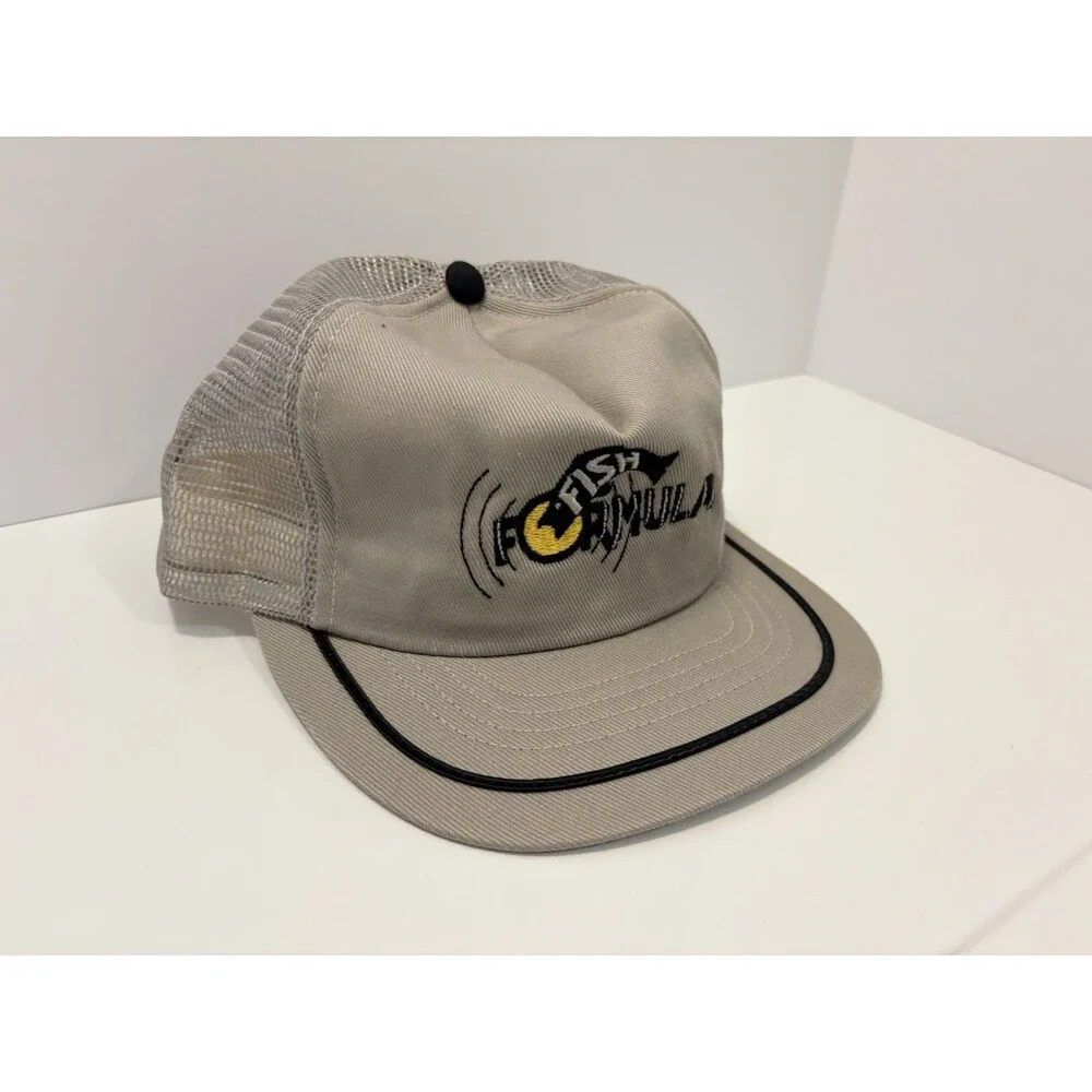 VTG Team Fish Formula Tournament Bass Fishing Gray Snapback Ball Cap Hat